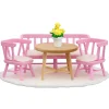 LUNDBY DOCKHUSMÖBLER MATGRUPP LJUSROSA