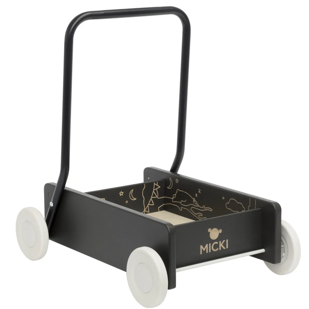 MICKI LÄRA-GÅ-VAGN SVART PREMIUM