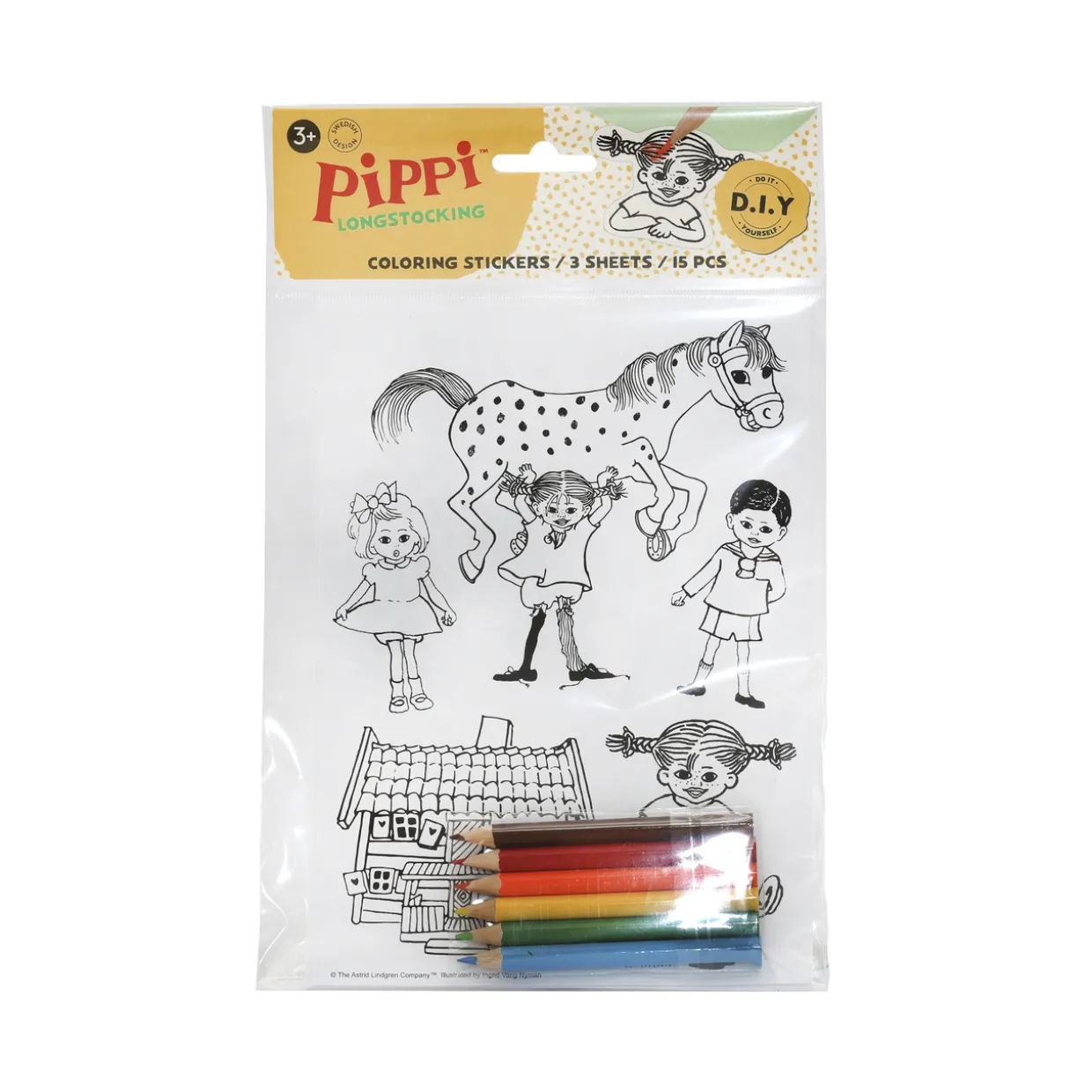 PIPPI KLISTERMÄRKEN ATT FÄRGLÄGGA